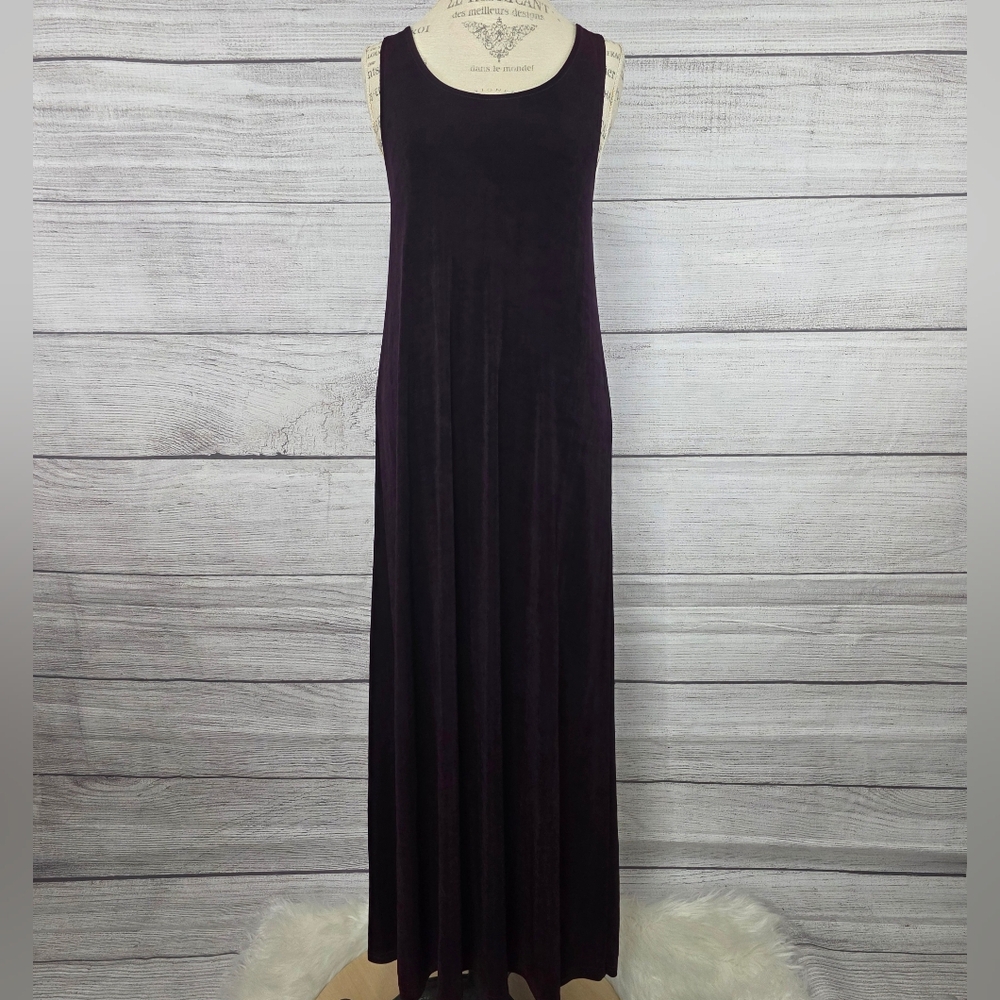 Jostar Vintage Y2k Deep Purple Sleeveless Velvet Maxi Dress